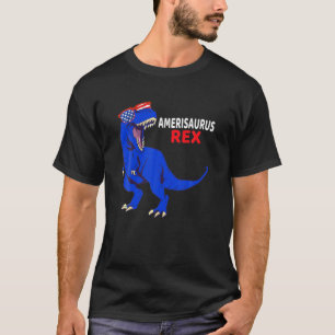 Dinosaur 4Th Of July Boys Kids Men Funny Amerisaur T-Shirt