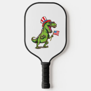 Dinosaur 4th of July Funny Amerisaurus T-Rex gift Pickleball Paddle