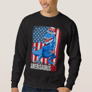 Dinosaur 4th Of July Kids Boys Men Amerisaurus Rex Sweatshirt