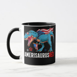 Dinosaur 4th of July Kids Boys Men Amerisaurus T Mug