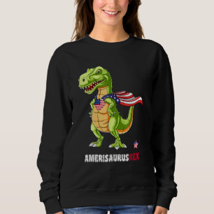 Dinosaur 4th Of July Kids Boys Men Amerisaurus T R Sweatshirt