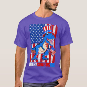 Dinosaur 4th of July Kids Boys Men Amerisaurus T R T-Shirt