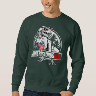 Dinosaur 4th of July Kids Boys Men Amerisaurus T Sweatshirt