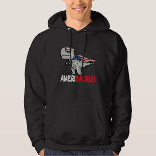 Dinosaur 4th of July Kids Rex Patriotic Amerisauru Hoodie