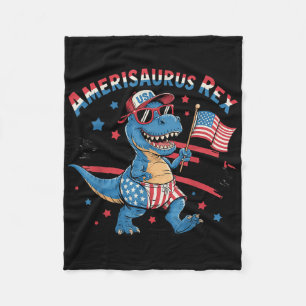 Dinosaur 4th Of July Men Women Boys Girls Amerisau Fleece Blanket