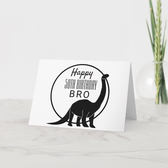 Dinosaur 50th Birthday Card for Brother (Front)