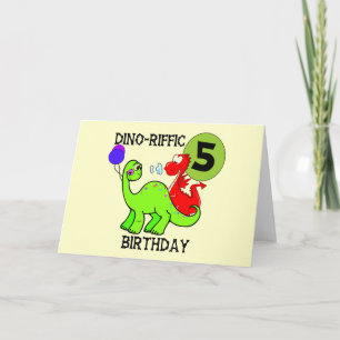 Dinosaur 5th Birthday T-shirts and Gifts Card