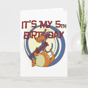 Dinosaur 5th Birthday Tshirts and Gifts Card