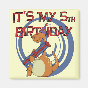 Dinosaur 5th Birthday Tshirts and Gifts Magnet