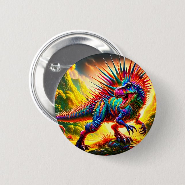 Dinosaur 6 Cm Round Badge (Front & Back)