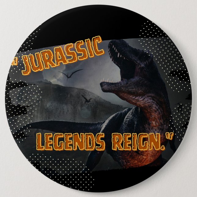dinosaur 6 cm round badge (Front)