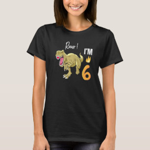Dinosaur 6th Birthday  Reptile Animal  Graphic T-Shirt