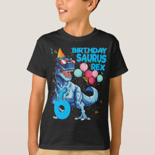 Dinosaur 6th Birthday T Rex 6 Year Old BIRTHDAYSAU T-Shirt