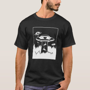 Dinosaur Abduction Alien Sci Fi Ufo Extraterrestri T-Shirt