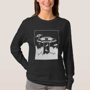 Dinosaur Abduction Alien Sci-Fi UFO Extraterrestri T-Shirt