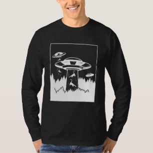 Dinosaur Abduction Alien Sci-Fi UFO Extraterrestri T-Shirt