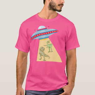 Dinosaur Abductionextinct Ufo Alien Spaceship T-Shirt