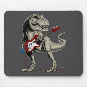 Dinosaur Acoustic Electric B Guitar Player  Mouse Mat