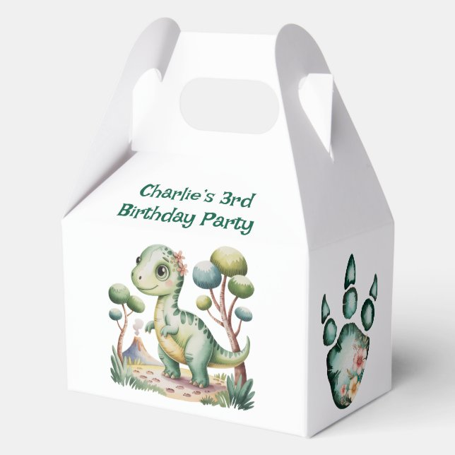 Dinosaur Adventure Boy's Birthday Party Favour Box (Front)