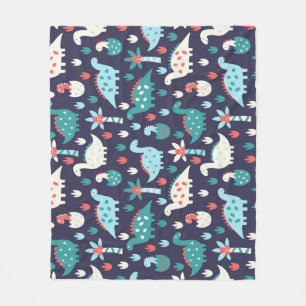 Dinosaur Adventure Seamless Design Fleece Blanket