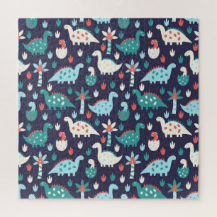 Dinosaur Adventure Seamless Design Jigsaw Puzzle