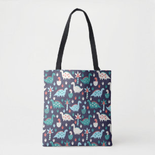Dinosaur Adventure Seamless Design Tote Bag