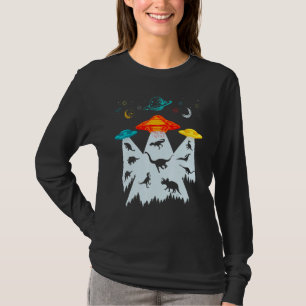 Dinosaur Alien Abduction For Ufo Dino Kids T-Shirt