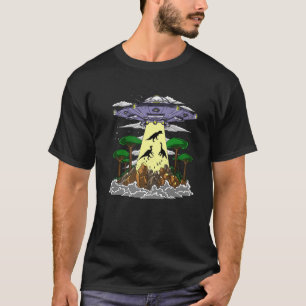 Dinosaur Alien Abduction Space UFO Science Fiction T-Shirt