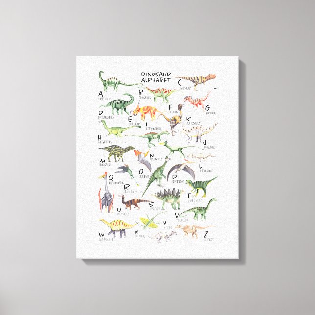 Dinosaur Alphabet Canvas Print (Front)