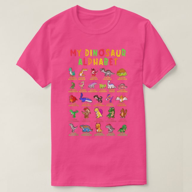 Dinosaur Alphabet Dino Abc For Kids Boys Men Women T-Shirt (Design Front)