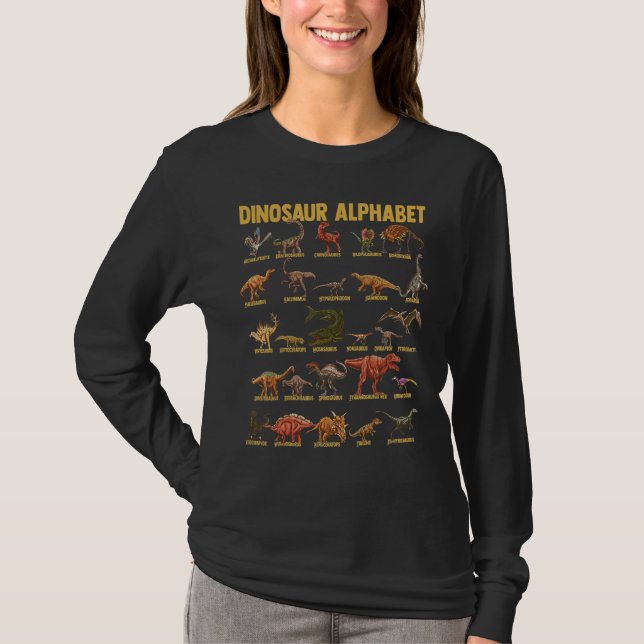 Dinosaur Alphabet   Dino Types Identification   A  T-Shirt (Front)