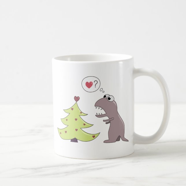 Dinosaur and Christmas Tree Coffee Mug (Right)