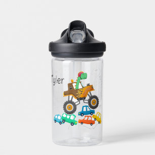 Dinosaur and Monster Truck Water Bottle
