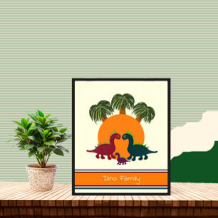 Dinosaur and palms poster
