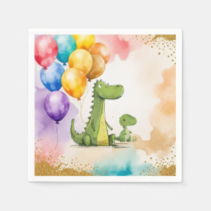 Dinosaur Animals Fun Birthday Party Invite Napkin