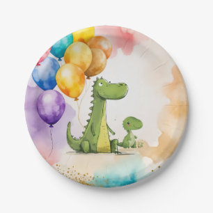 Dinosaur Animals Fun Birthday Party Invite Paper Plate