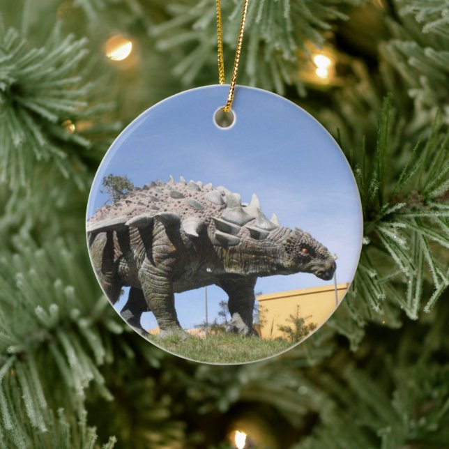 Dinosaur - Ankylosaurus Dinosaur in Sucre Bolivia Ceramic Tree Decoration (Tree)