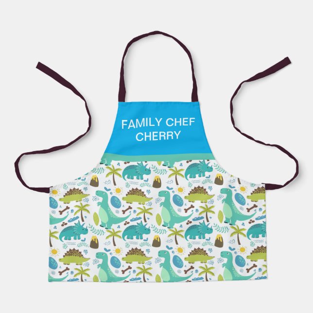 dinosaur apron personalised (Front)