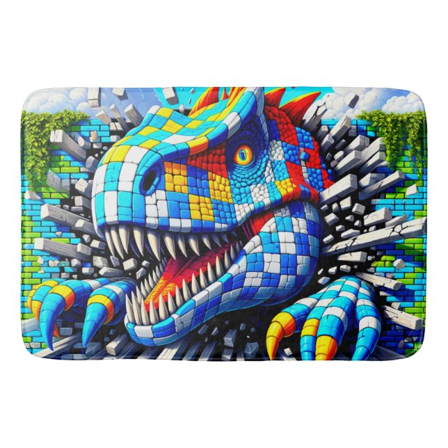 Dinosaur Art Bath Mat (Front)