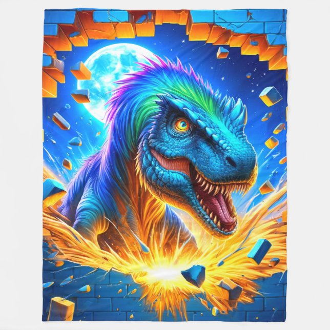 Dinosaur Art Fleece Blanket (Front)