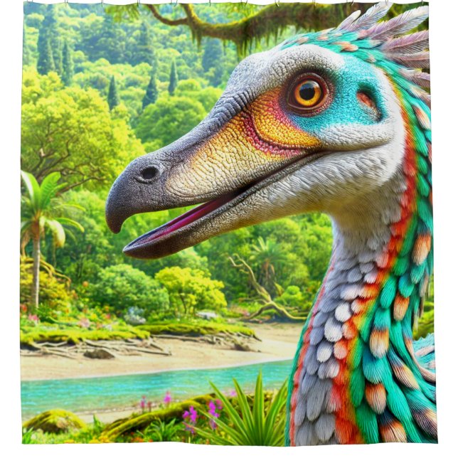 Dinosaur Art Shower Curtain (Front)