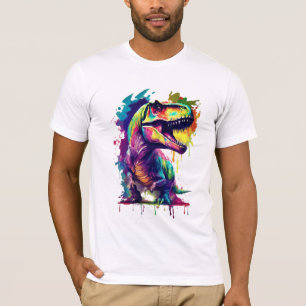 Dinosaur Art Splash of Colour Cool Dinosaur T-Shirt