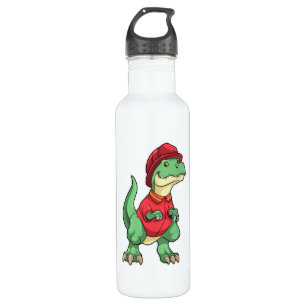 Dinosaur as Firefighter with Fire helmet 710 Ml Water Bottle