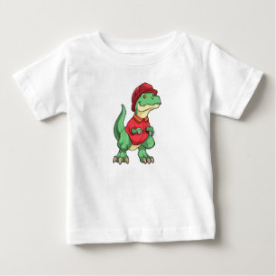 Dinosaur as Firefighter with Fire helmet Baby T-Shirt