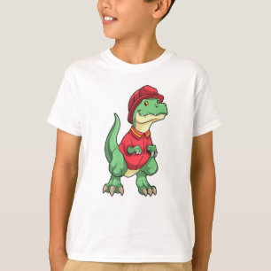 Dinosaur as Firefighter with Fire helmet T-Shirt