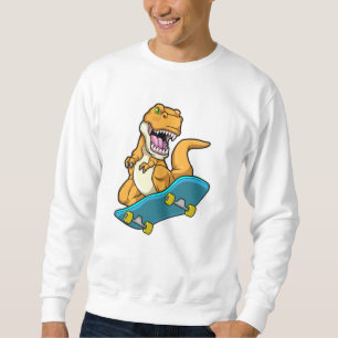 Dinosaur as Skater with Skateboard Sweatshirt