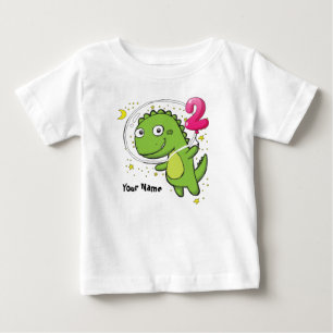 Dinosaur Astronaut 2nd Birthday Baby T-Shirt