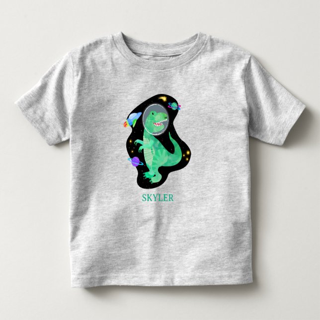 Dinosaur Astronaut Outer Space  Toddler T-Shirt (Front)