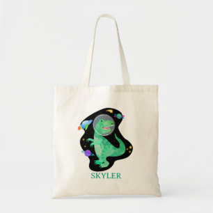 Dinosaur Astronaut Outer Space Tote Bag