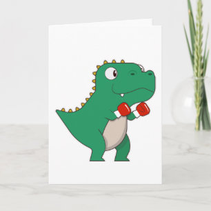 Dinosaur at Boxing with Boxing gloves Card